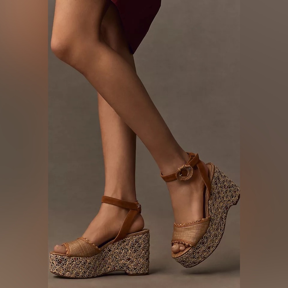 Sam Edelman Women's Amber Two-Piece Sculpted Platform Wedge Sandals Size 8.5 New - Picture 10 of 11